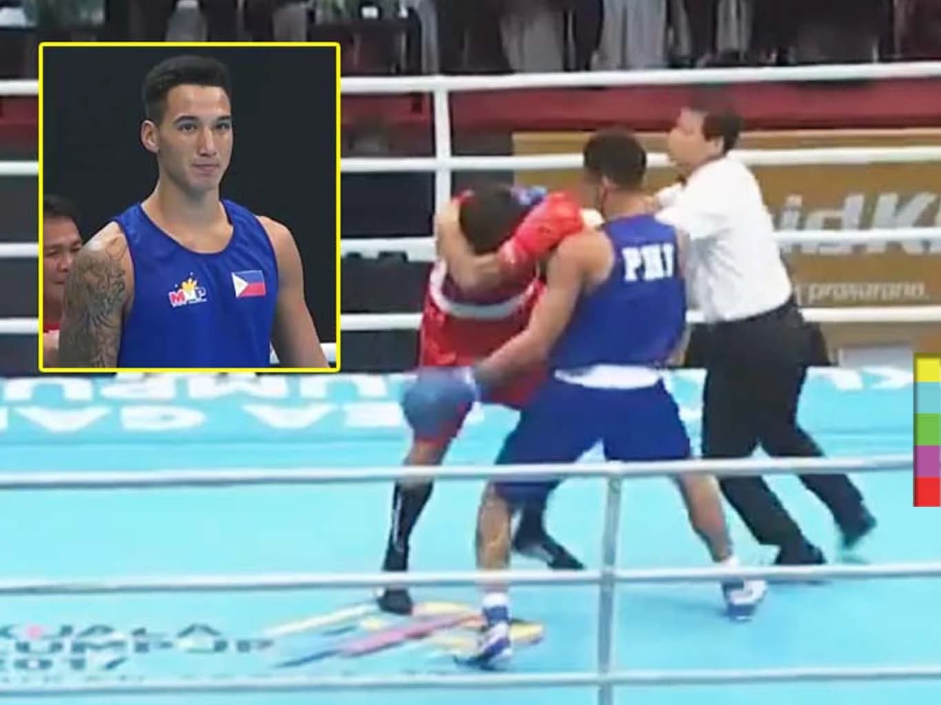 รัวไม่หยั้ง ! นักชกฟิลิปปินส์น็อกนักชกมาเลย์ ด้วยเวลาเพียง 24 วิ