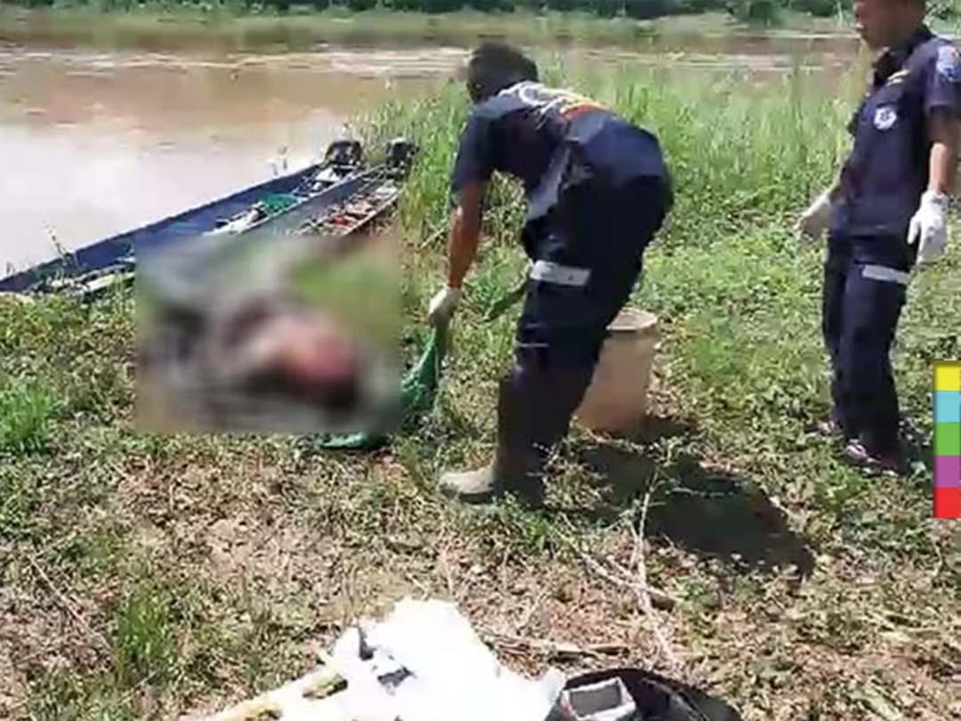 สุดสยอง ! พบศพชายนิรนาม ถูกฆ่ารัดคอทิ้งแม่น้ำโขง คาดเสียชีวิตมาเเล้ว 3-5 วัน