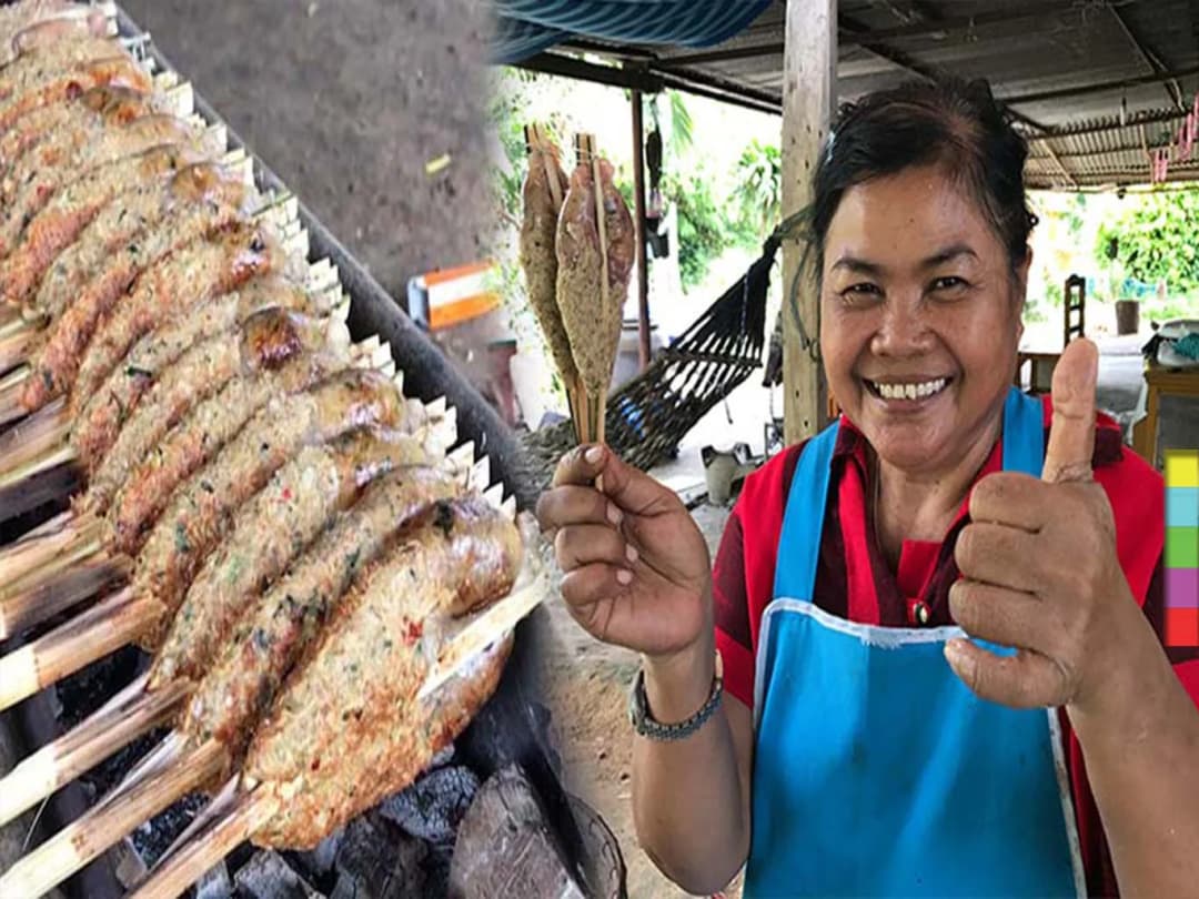 เห็นแล้วหิว ! “อังแกบบอบ” หรือ “กบยัดไส้ย่าง” เมนูพื้นบ้านเมืองช้าง สร้างรายได้งาม