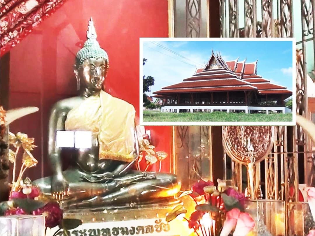 ตะลึง ! พบ ‘พระพุทธรูปทองคำเเท้ๆ’ ตั้งอยู่กลางศาลาวัดดัง อ่างทอง