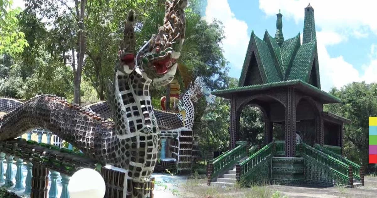 สุดทึ่ง ! อุโบสถ-ศาลาวัด สร้างด้วยขวดแก้ว