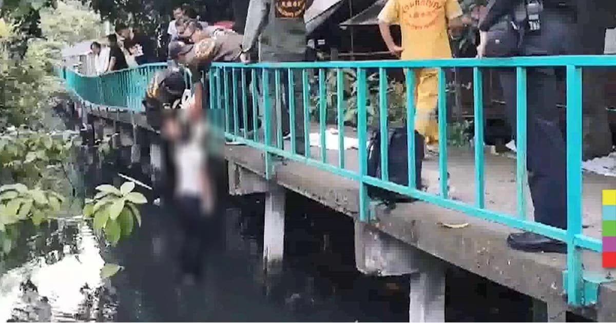สลด ! หนุ่มวัย 18 ปี ใช้เชือกผูกรองเท้า ผูกคอดับกับราวสะพานเลียบคลอง