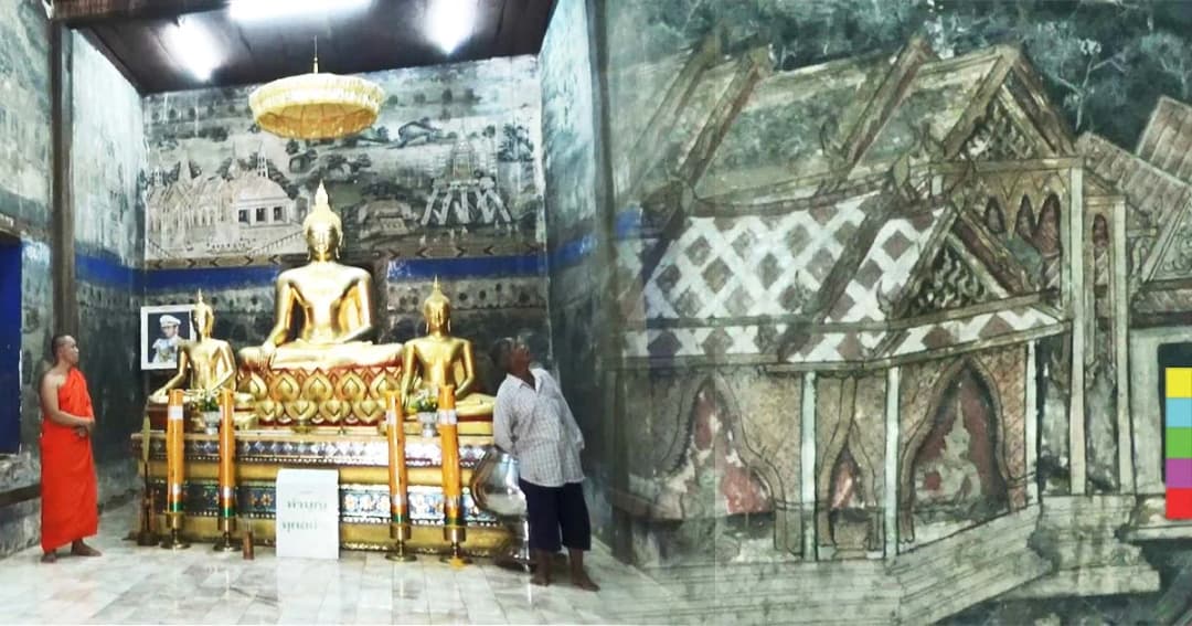 สุดงดงาม ! พบจิตรกรรมผนัง ในอุโบสถ ‘วัดตลิ่งชัน’ สุโขทัย อายุกว่า 100 ปี