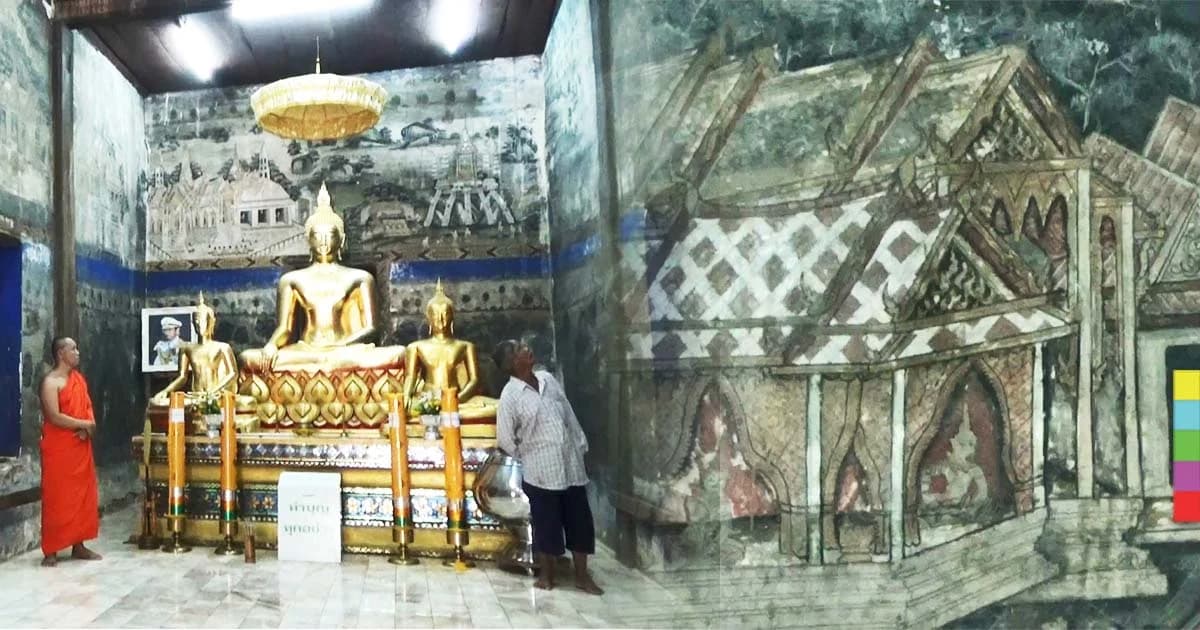 สุดงดงาม ! พบจิตรกรรมผนัง ในอุโบสถ ‘วัดตลิ่งชัน’ สุโขทัย อายุกว่า 100 ปี