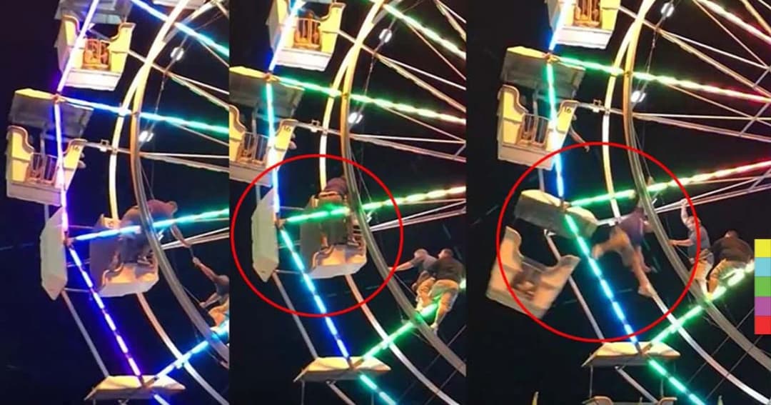 นาทีสุดช็อก ! เจ้าหน้าที่ปีนซ่อมกระเช้าชิงช้าสวรรค์ พลาดร่วงตกพื้นเจ็บสาหัส