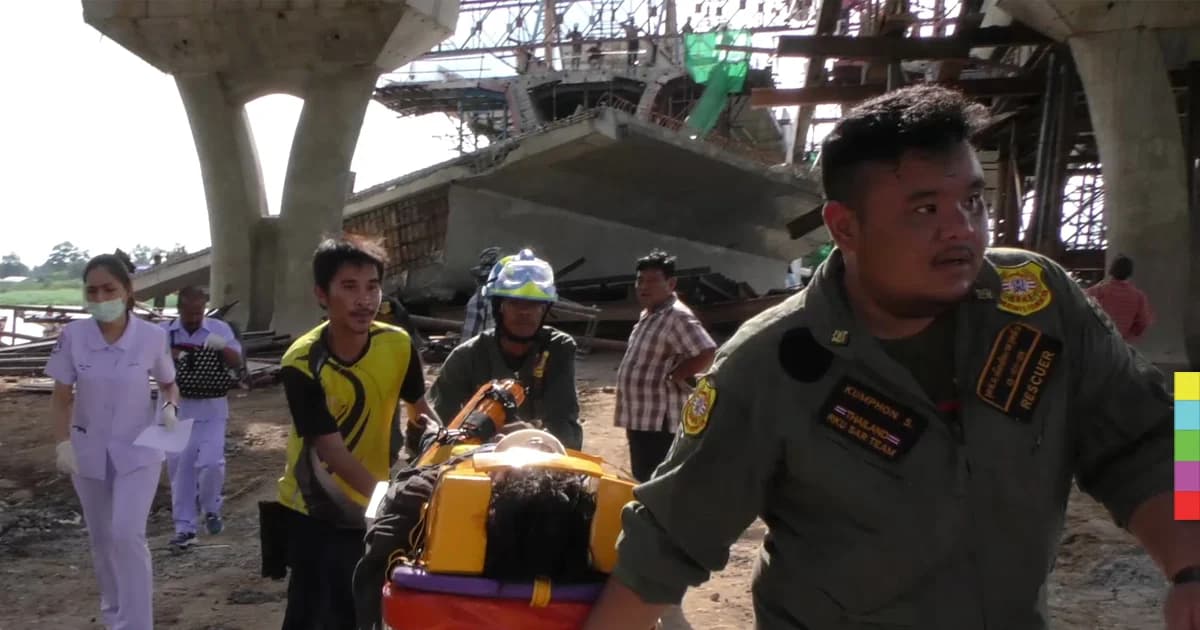 สะพานก่อสร้างข้ามแม่น้ำเจ้าพระยา จ.ชัยนาท ถล่ม เจ็บสาหัส 3 ราย