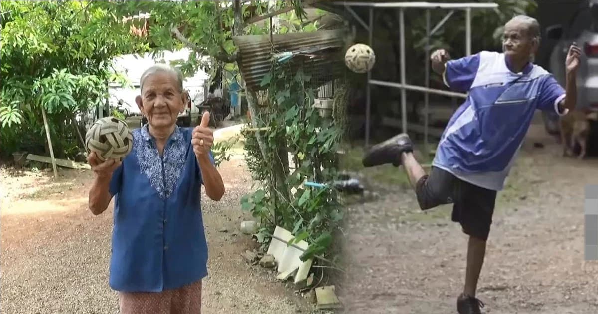 คุณยายหิมวัย 87 ปี ที่โด่งดังหลังโชว์ลีลาเตะตะกร้อ เผยเคล็ดไม่ลับ เเข็งเเรง อายุยืน