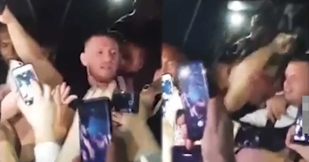 แฟนบอลเรนเจอส์สุดทน สาดเครื่องดื่มใส่ “แม็คเกรเกอร์” ยอดมวยชาวไอริช