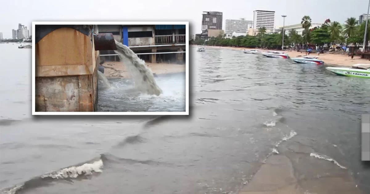 สถานีสูบน้ำ ยังคงปล่อยน้ำเสียลงทะเลพัทยา ! อ้าง ป้องกันเครื่องจักร เเละน้ำท่วมขังชายหาด