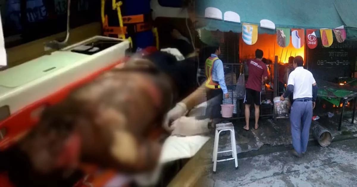 อุทาหรณ์ ! เจ้าของร้านค้าของชำลืมปิดวาล์ว แก๊สรั่วไฟไหม้คอกร่างเจ็บสาหัส