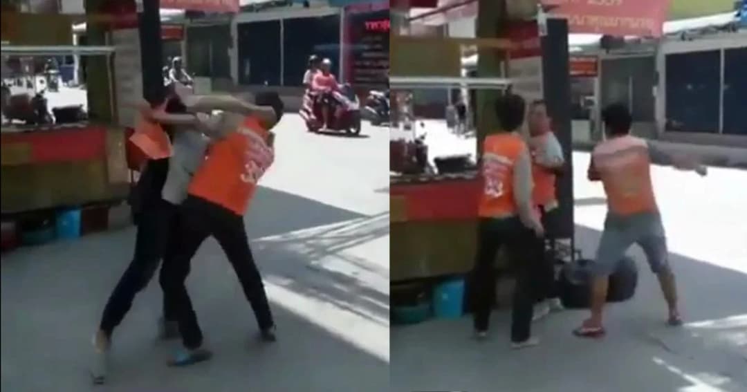 ว่อนเน็ต ! ต่างชาติอัดคลิป วิน จยย. พัทยา ชกต่อย 2 รุม 1