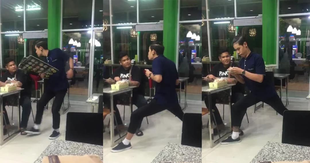 พนักงานร้านอาหารโชว์ลีลาเด็ด ขณะรับออเดอร์ เต้นยับจนลูกค้างง !