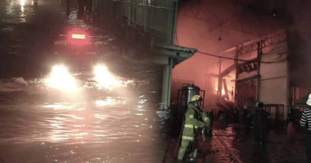 วุ่นกลางดึก ! ไฟไหม้โรงงานรองเท้าเขตบางบอน ดับเพลิงฝ่าน้ำท่วมช่วยระทึก