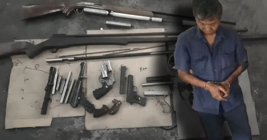 บุกจับ ‘ปืนเถื่อน’ คาโรงกลึงย่านเมืองนนท์ ช่างกลึงวัย 55 ปี สารภาพ ทำขายให้วัยรุ่นในพื้นที่