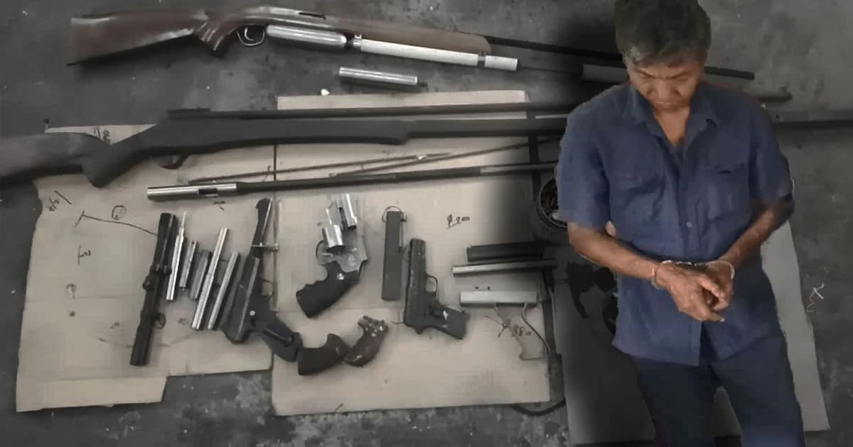 บุกจับ ‘ปืนเถื่อน’ คาโรงกลึงย่านเมืองนนท์ ช่างกลึงวัย 55 ปี สารภาพ ทำขายให้วัยรุ่นในพื้นที่