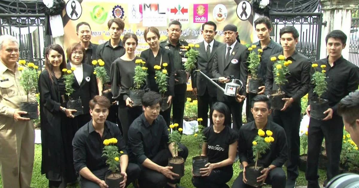 เหล่าศิลปิน-ดารา ร่วมกิจกรรมโครงการ “เกษตรหนึ่งใจ น้อมเกล้าถวายความอาลัย ร่วมใจปลูกดาวเรือง”