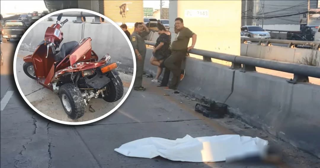 ชายชราวัย 75 ปี ขี่รถป๊อป 3 ล้อ ถูกรถตู้สาธารณะชน ดับคาที่