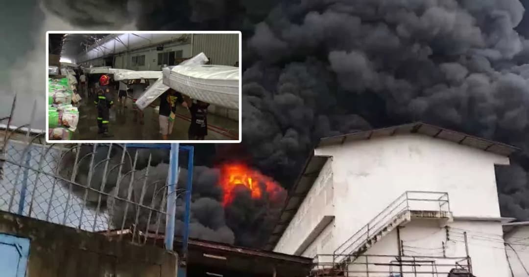 คืบหน้า ! ไฟไหม้โรงงานผลิตที่นอน เสียหายกว่า 30 ล้านบาท