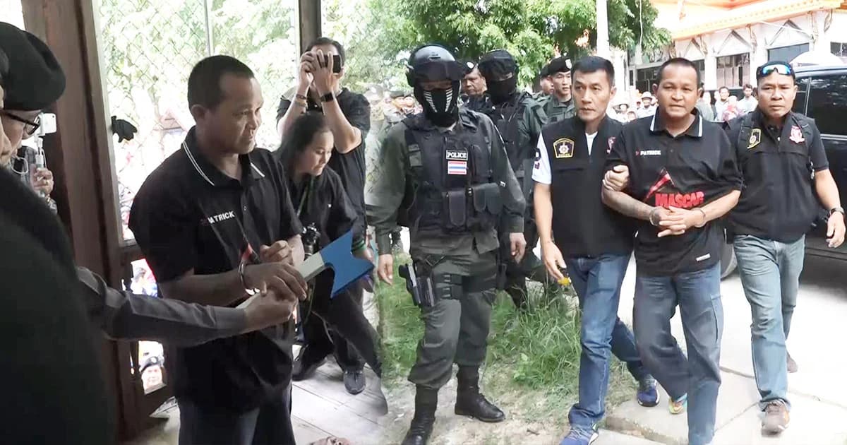 ทำแผน รองเจ้าอาวาส ใช้ขวานกระหน่ำฟันหนุ่มใหญ่ เหตุฉุน ถูกทวงเงินค่าไก่ชน 500 บาท