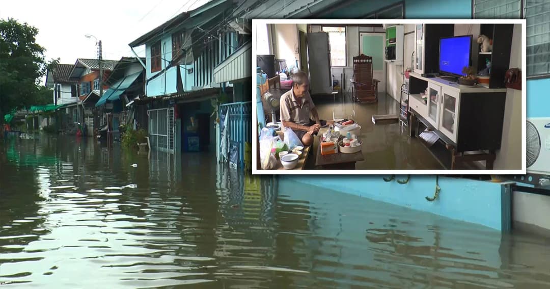 นนทบุรีอ่วมหนัก ! ระดับน้ำเพิ่มขึ้นอย่างรวดเร็ว ท่วมถนน และบ้านเรือนประชาชน