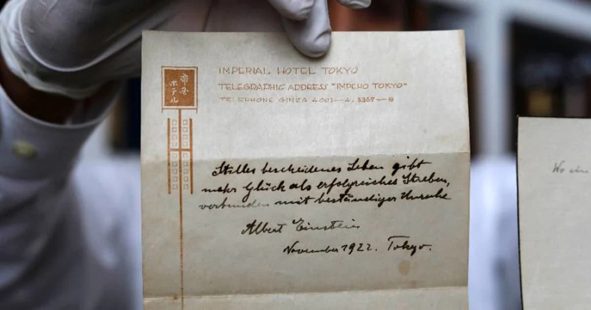 บันทึก ‘ทฤษฎีแห่งความสุข’ ของ ‘อัลเบิร์ต ไอสไตน์’ ถูกประมูลไปกว่า 51 ล้านบาท