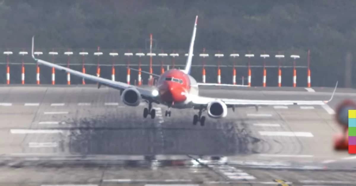 นักบินนำเครื่องบินลงจอด ท่ามกลางพายุ “เฮอร์วาร์ต” ที่กำลังถล่มยุโรป