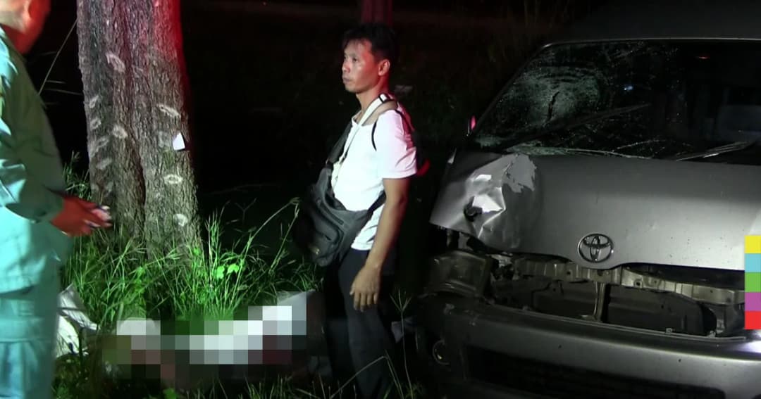 สามีหัวใจสลาย ! รถตู้ซิ่งพุ่งชนภรรยาท้องแก่ดับคาที่