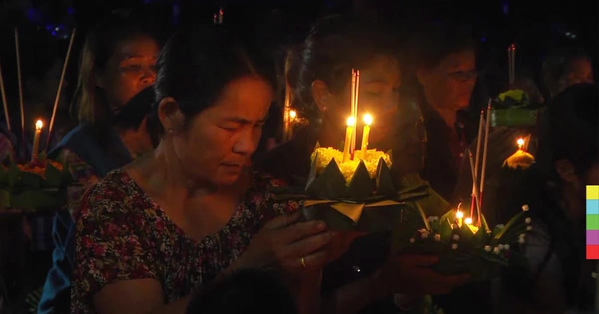 ชาวบ้านติดลำชีจัดลอยกระทง อธิษฐานขอให้พ้นวิกฤติน้ำท่วม