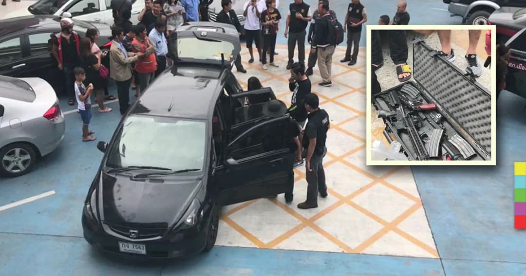 ตำรวจพัทยา ตั้งด่าน เจอรถแต่งซิ่ง ค้นเจอบีบีกันเพียบ พร้อมกระสุนปืนจริง