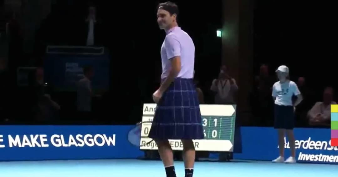 “เฟเดอเรอร์” สวมกระโปรงลายสกอตลงเล่นเทนนิสนัดพิเศษ