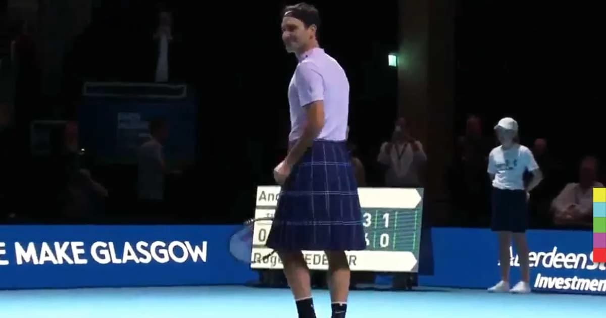 “เฟเดอเรอร์” สวมกระโปรงลายสกอตลงเล่นเทนนิสนัดพิเศษ
