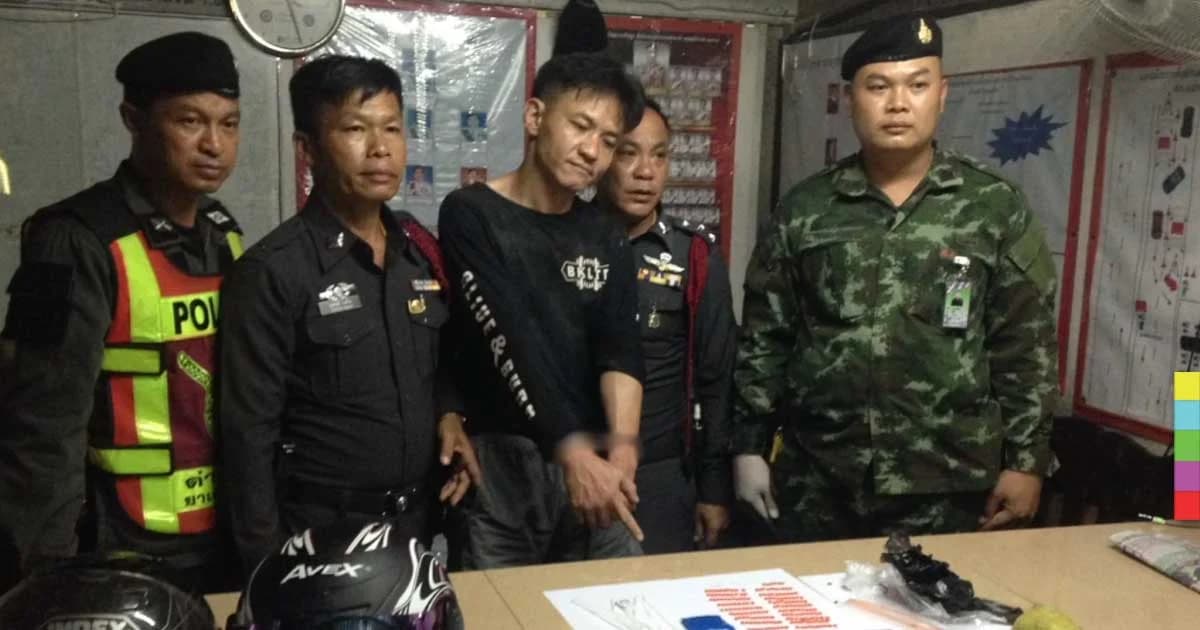 จนท.ลำพูน จับกุม จยย.หนุ่มสาวซุกยาบ้านับพันเม็ดคาด่าน