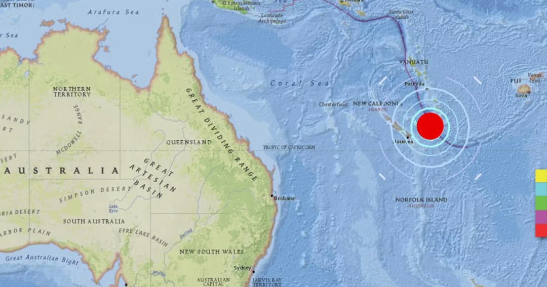 แผ่นดินไหวรุนแรง 7.0 นอกชายฝั่งนิวแคลิโดเนีย