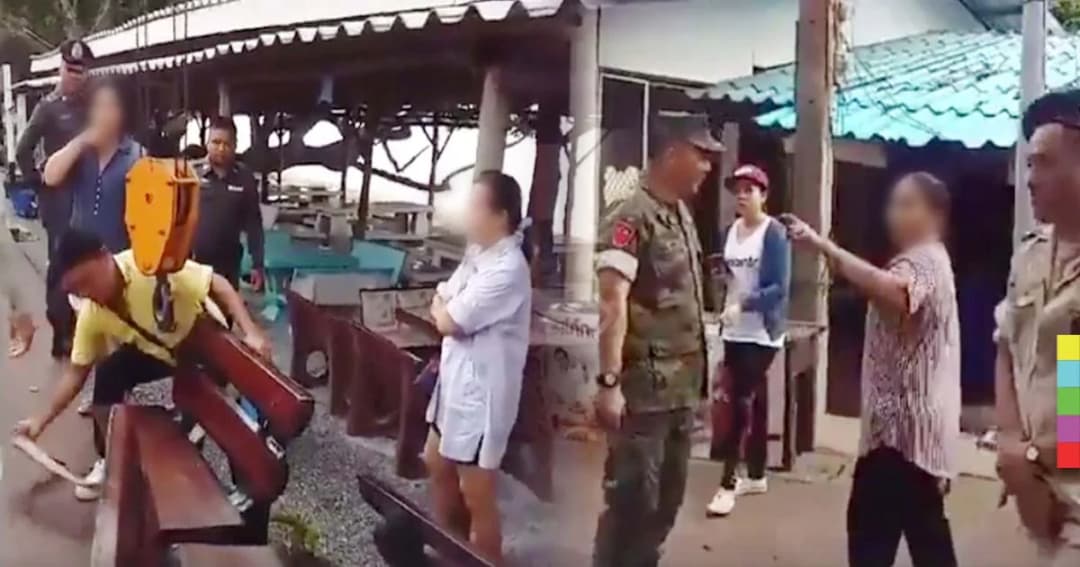 ชาวบ้านไม่ยอม ! โวยขัดขวาง จนท. รื้อร้านรุกล้ำชายหาด “คุ้งวิมาน”