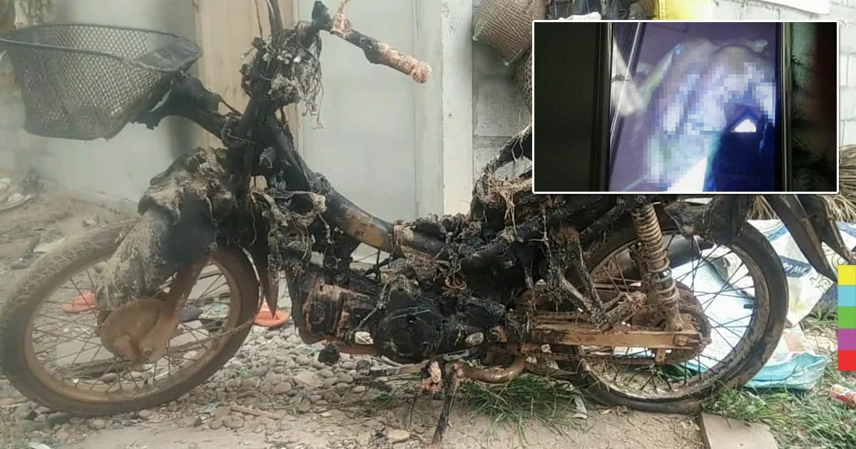 สามีภรรยาทะเลาะขู่เผา จยย. พลาดถูกไฟครอกทั้งคู่ !