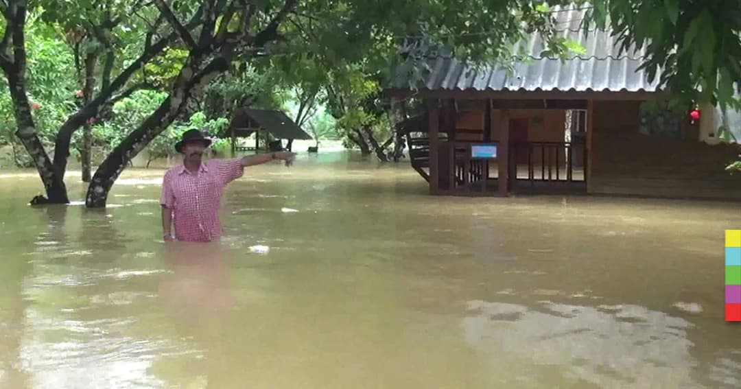 สตูลน้ำป่าทะลัก ! รีสอร์ทล่องแก่งจม ถนนถูกตัดขาด