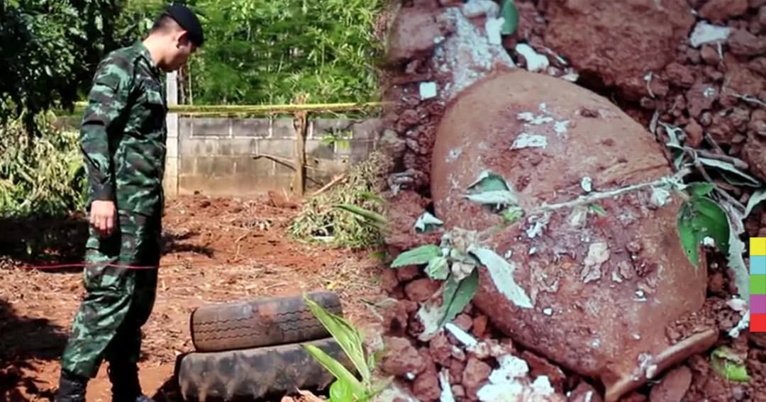 ผงะ ! พบระเบิดเอ็ม 79 ฝังดิน ระหว่างขุดมันสำปะหลังในสวน