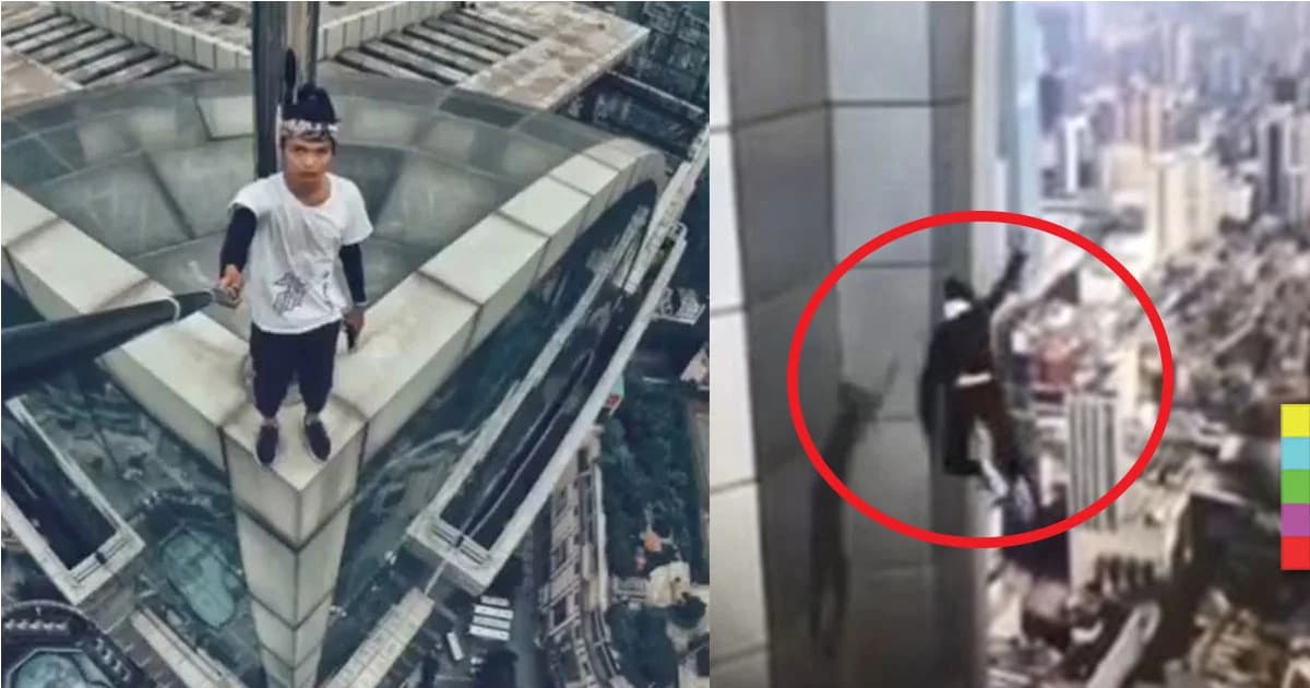 เผยนาที! หนุ่มจีนนักปีนตึกมือเปล่าชื่อดัง พลาด ตกตึกดับ