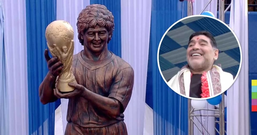 “มาราโดนา” ตำนานยอดนักเตะ เปิดตัวรูปปั้นตัวเองที่อินเดีย