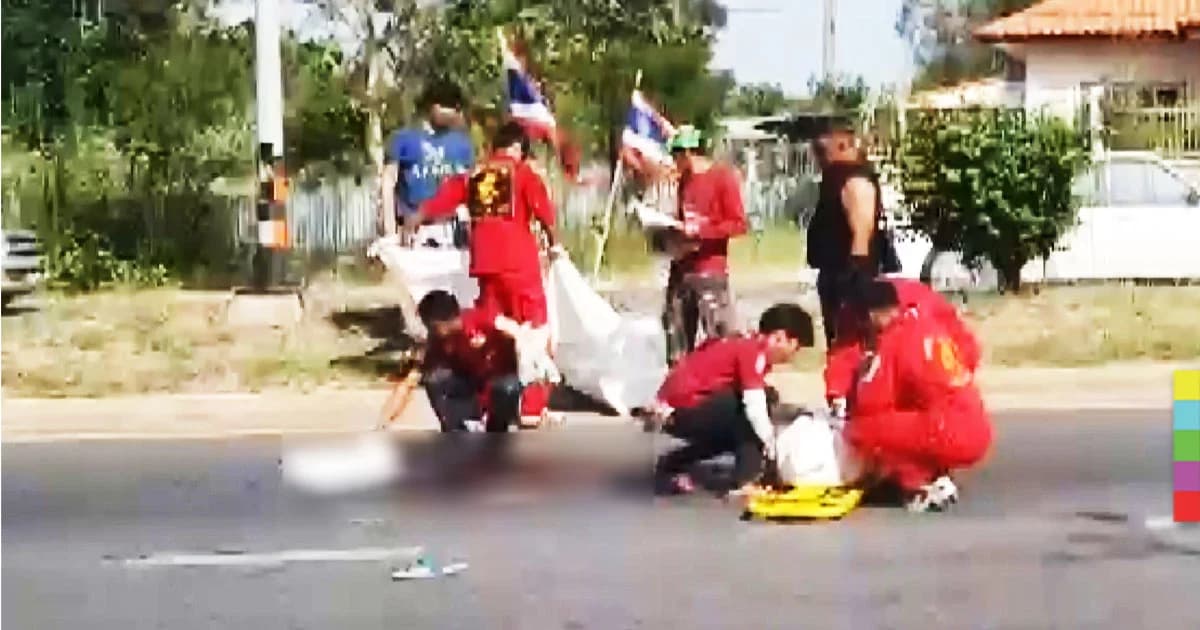 ลุงวัย 63 ปี ป่วยเป็นโรคพาร์กินสัน ถูกรถบรรทุกชนดับ คาดกระโดดให้รถพุ่งชน