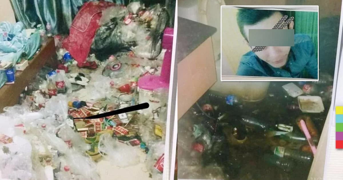 แชร์สนั่น ! หนุ่มหนีค่าเช่าห้อง เปิดดูพบขยะเกลื่อนห้อง