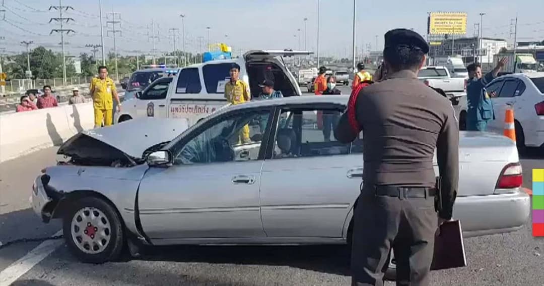 นศ.ม.ดัง ขับเก๋งหลับในพุ่งชนท้ายรถเครนเสียชีวิตคาที่