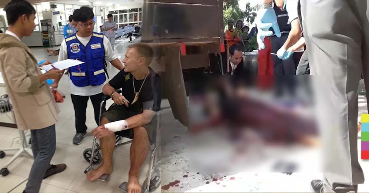 ฝรั่งเร่ร่อนฆ่าชิงทรัพย์ 2 แม่ลูก ถูก ตร. รวบใน รพ. ขณะแวะทำแผล