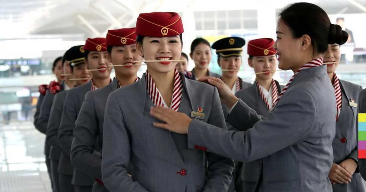 ความเป๊ะของ พนง.ต้อนรับบนรถไฟด่วนสายใหม่ของจีน