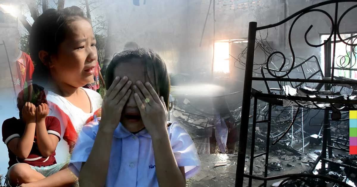 เด็กกำพร้ากว่า 20 คน ไร้ที่นอน! หลังไฟไหม้บ้านพักในวัดตาลเจ็ดช่อ
