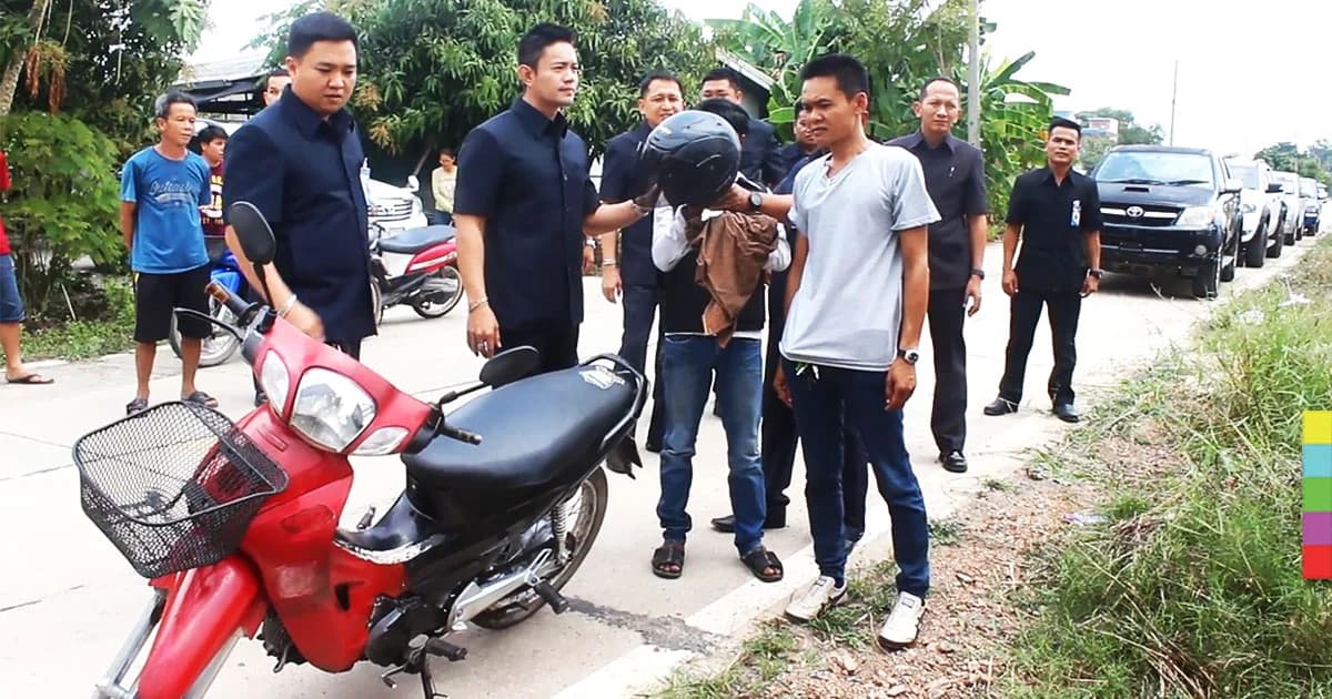 จับกุมหนุ่มเมียนมา ใช้หมวกกันน็อก ฟาดศีรษะเพื่อนร่วมวงเหล้าดับ