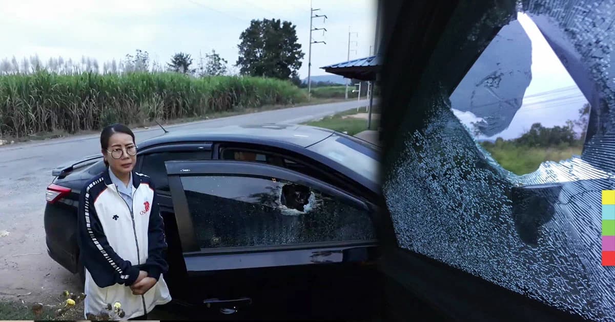 พยาบาลสาว ถูกคนร้ายปาหินใส่เก๋ง-ปรี่จะเข้าทำร้าย