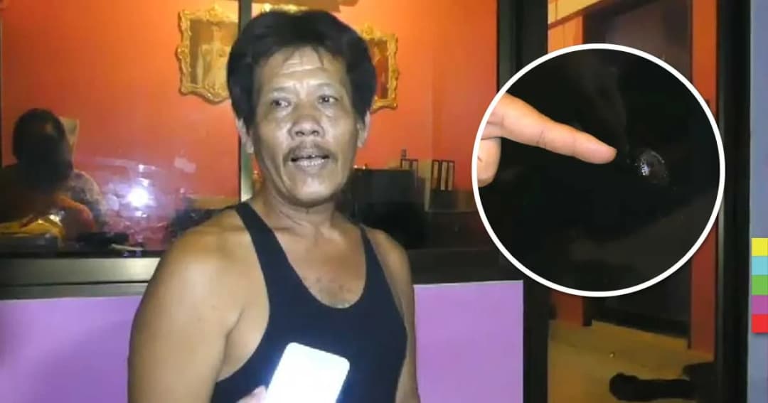 หนุ่มใหญ่นั่งซ่อมอวน เจอกระสุนทะลุประตูบ้าน