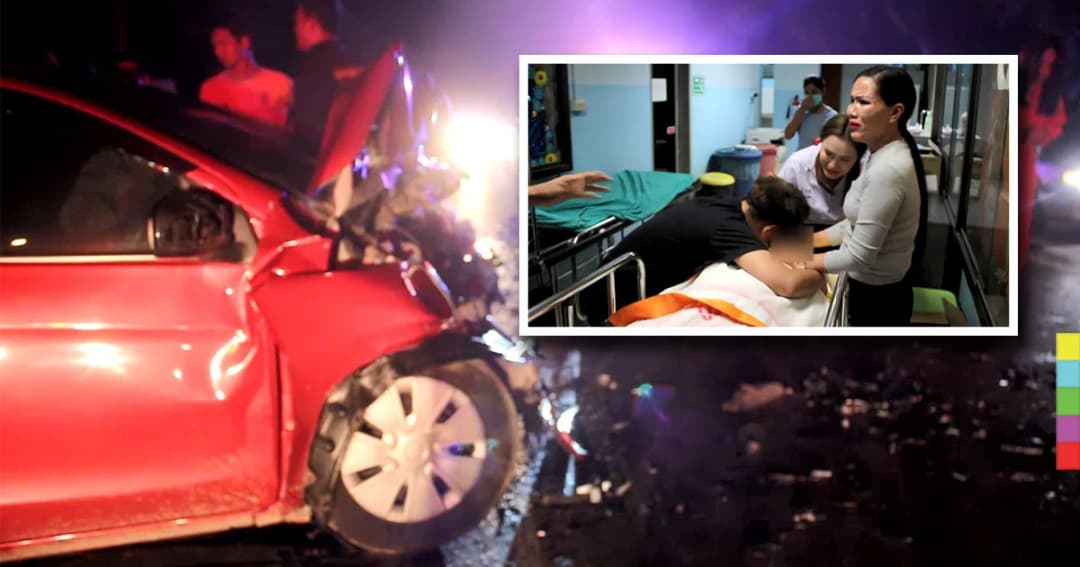 สาวคลินิกเสริมความงาม ขับเก๋งประสานงากับเก๋ง ดับ 1 เจ็บ 3