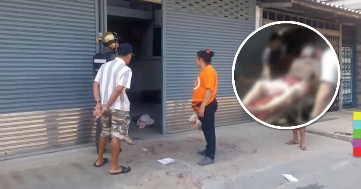 สาวใหญ่คลั่ง ! คว้าคัตเตอร์ทำร้ายเพื่อนบ้านสาหัส ก่อนขึ้นวิน จยย. หลบหนี